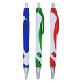 Union Printed "Stylish Designed" Clicker Pen w/ Silver Trim and Translucent Clip